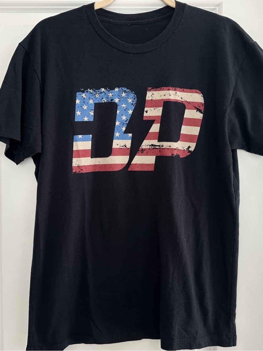 American Flag Diesel Power Logo Black Short Sleeve Graphic Tee